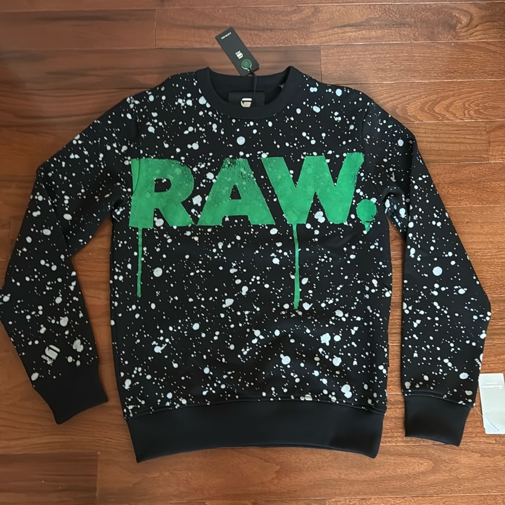 G-Star Raw Men's Raw Logo Splatter Print Sweatshirt